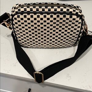 Black and Cream Checkered Women's Bag